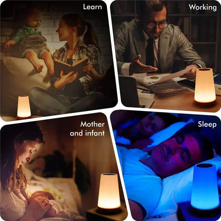 13-Color Touch Dimmable Night Light - USB Rechargeable Bedside Lamp