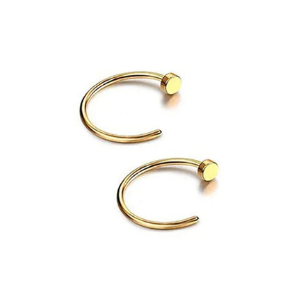 316L Stainless Steel Fake Nose Rings Set - Non-Piercing Hoop Studs for Women & Men (2/6pcs)