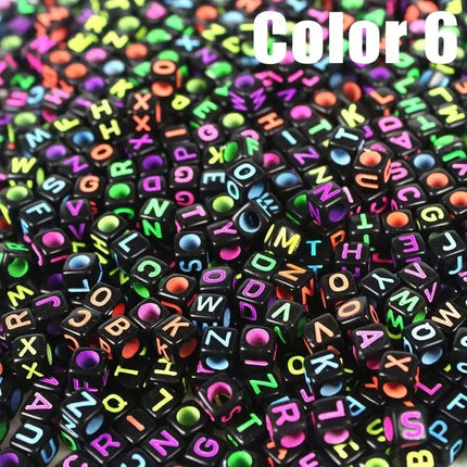 Acrylic Alphabet Cube Beads - A-Z Letter Spacer Beads for DIY Jewelry (100/500pcs)