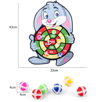 Dart Board for Kids with 3 Sticky Balls Indoor Outdoor Sport Party Games Cartoon Animal Dart Board Toys Christmas Gift