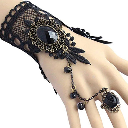 Lace Rose Gothic Bracelet - Vintage Butterfly Steampunk Jewelry for Women