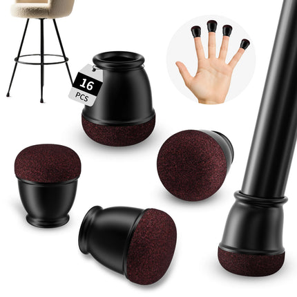 Silicone Chair Leg Floor Protectors - 16PCS Non-Slip Felt Pads