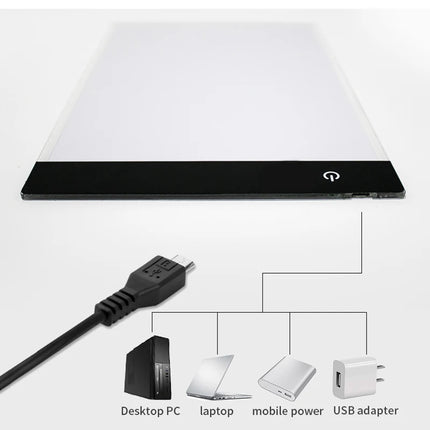 A5 LED Drawing Copy Pad - 3-Level Dimmable Tracing Light Board