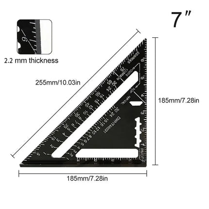 7-Inch Aluminum Speed Square - Triangle Ruler for Carpentry & Woodworking