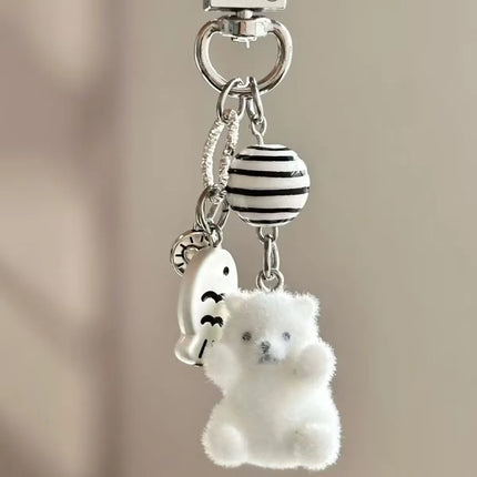 Fluffy Animal Keychains - 3D Resin Cartoon Pendant Collection
