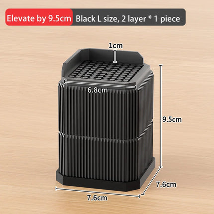 Adjustable Height Furniture Risers - High Load - Bearing, Triple Anti - Slip for Sofa, Bed & Desk