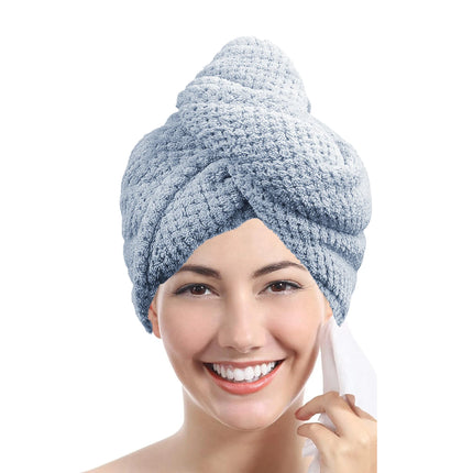 Textured dry hair cap 9.8 "X 25.5" absorbent hair towel wrap