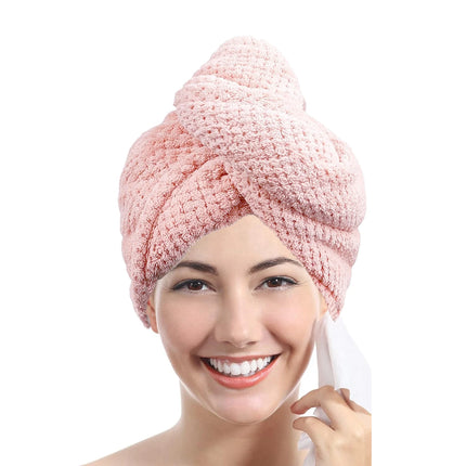 Textured dry hair cap 9.8 "X 25.5" absorbent hair towel wrap