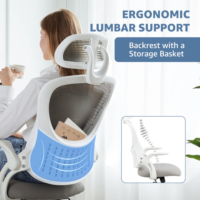 Mesh Ergonomic Office Chair - Adjustable Lumbar Support