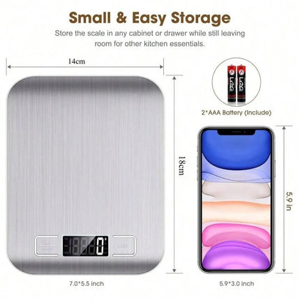 10kg LCD Display Stainless Steel Digital Kitchen Scale