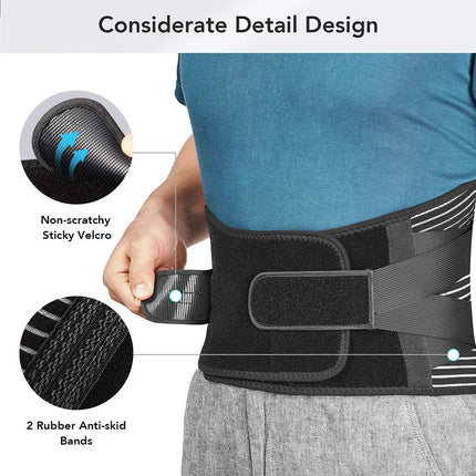 AOLIKES Lower Back Brace - 6 Stays Orthopedic Lumbar Support Belt for Gym & Pain Relief