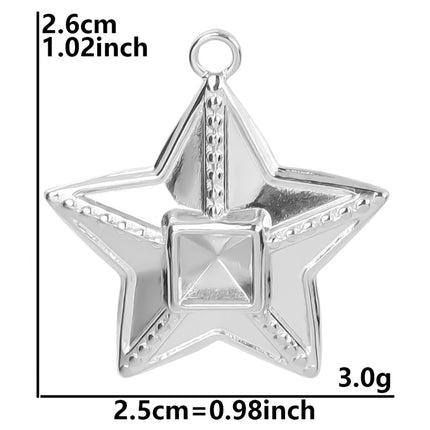 Stainless Steel Celestial Charms - Heart Sun Moon Star Pendants for DIY Jewelry (5pcs)