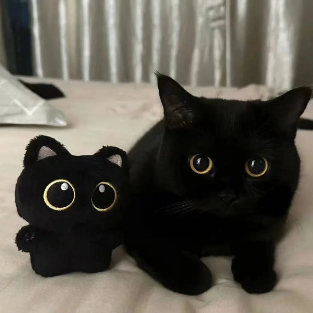10cm Black Cat Plush Toy - Cute Pendant Pillow Cushion