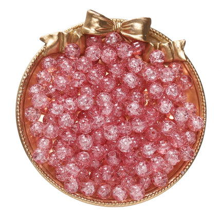 8mm Glass Crackle Beads - Loose Spacer Beads for DIY Jewelry (50/100pcs)