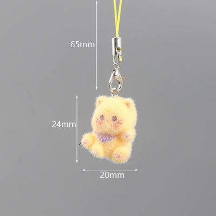Fluffy Animal Keychains - 3D Resin Cartoon Pendant Collection