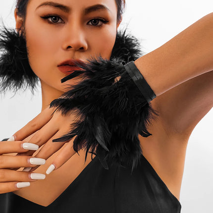 Natural Feather Cuff Bracelet