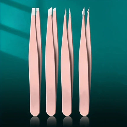 4pcs Set Professional Tweezers Set Perfect For Eyebrow Hair Removal Splinter Very Effortless and Relaxed to Remove for women