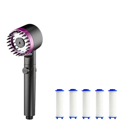 Handheld Shower Head Filter 3 Modes High Pressure Massage Spa Water Saving with ON/OFF Switch for Bathroom