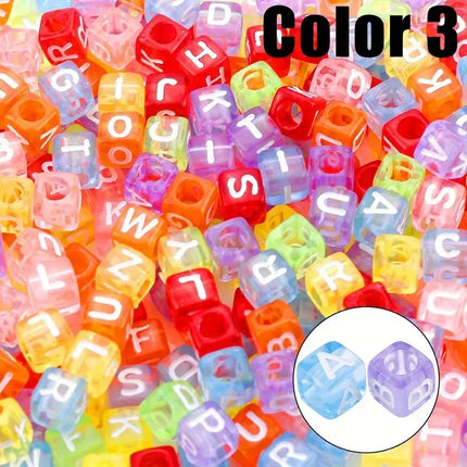 Acrylic Alphabet Cube Beads - A-Z Letter Spacer Beads for DIY Jewelry (100/500pcs)