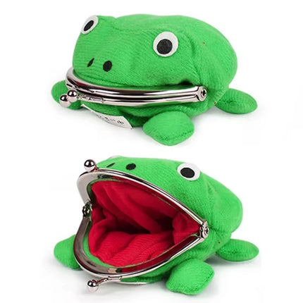 Cute Anime Frog Purse - Kissing Lock Plush Coin Pouch
