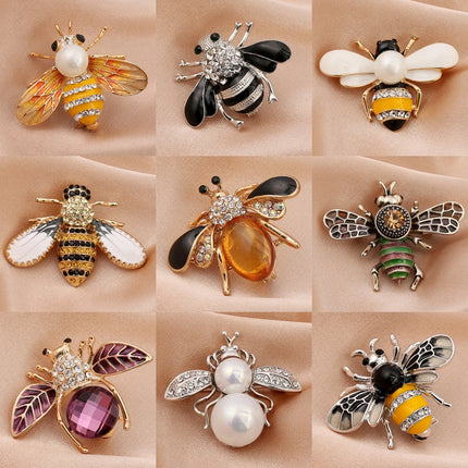 Imitation Pearl Bee Brooch Pin - Fashion Trend Jewelry for Women