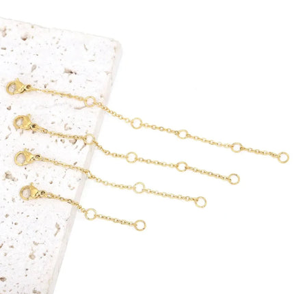 Stainless Steel Extension Chain - Lobster Clasp Connectors for DIY Jewelry (10pcs)