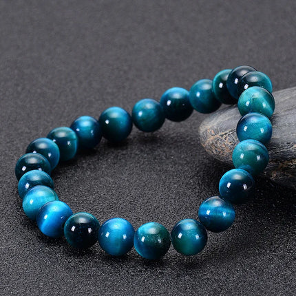 Minimalist Blue Tiger Eye Stone Bracelet - Natural Round Beads 6/8/10mm