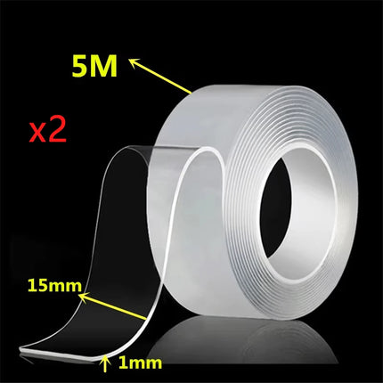 Nano Double-Sided Tape - Reusable Transparent Adhesive 1-5M