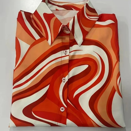 Striped Button-Down Shirt - Long Sleeve Casual Blouse