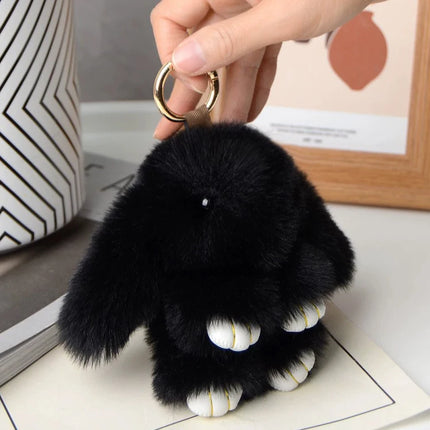 15cm Rabbit Fur Keychain - Luxury Bag & Car Pendant Accessory