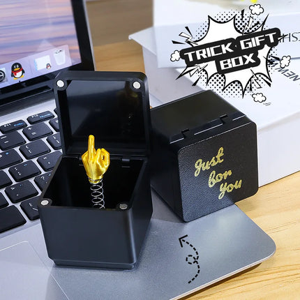 Christmas Middle Finger Prank Gift Box - Funny Desk Decoration