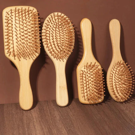 Solid Wood Bamboo Cushion Comb Can be used for scalp massage and hair smoothing The air cushion has excellent resilience Large B