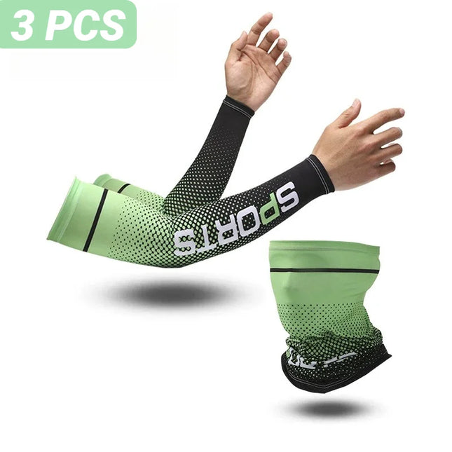 Ice Silk Sun Protection Arm Sleeves - 2 Pack UV Cooling Sleeves for Cycling & Outdoor Sports