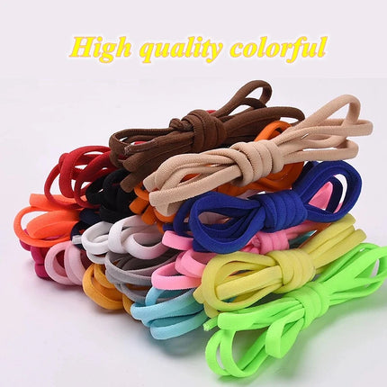 Elastic No-Tie Shoelaces - Semicircle Metal Lock Laces for Kids & Adults