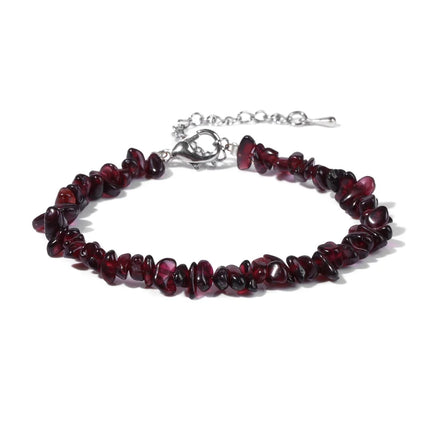 Natural Quartz Crystal Bracelet - Irregular Stone Bead Chip Jewelry for Women