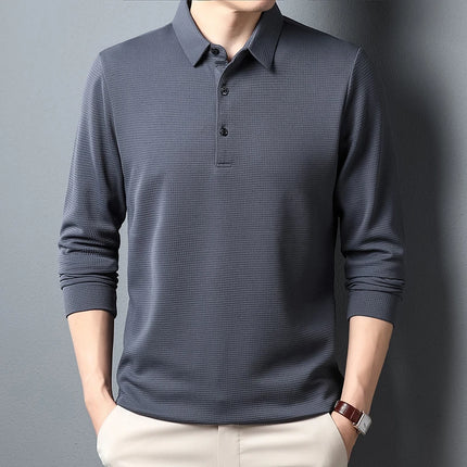 Men's Business Casual Polo - Long Sleeve Shirt