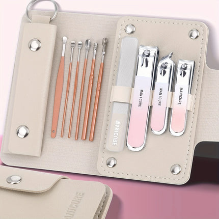 Professional 6-9 pc Manicure Set With Leather Case