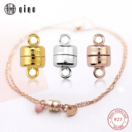 925 Sterling Silver Magnetic Clasps - 5.7x10mm Bracelet Buckle for DIY Jewelry Making