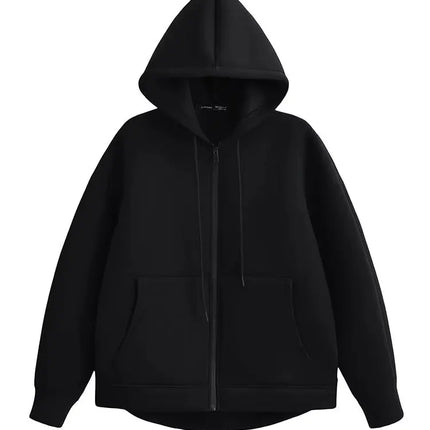 Hooded Utility Jacket - Oversized Zip-Up Coat