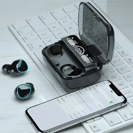 M10 Wireless Earphones 9D Stereo - 3500mAh Charging Box Sports Waterproof TWS Bluetooth Headphones with Microphone