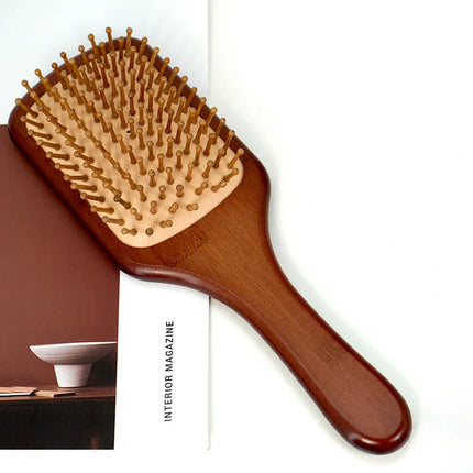 Solid Wood Bamboo Cushion Comb Can be used for scalp massage and hair smoothing The air cushion has excellent resilience Large B