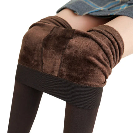 Velvet Leggings - High-Waisted Winter Tights
