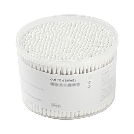 500-pc Disposable Cotton Swab Box With Double End Round Head For Makeup And Makeup Removal, Multi-purpose