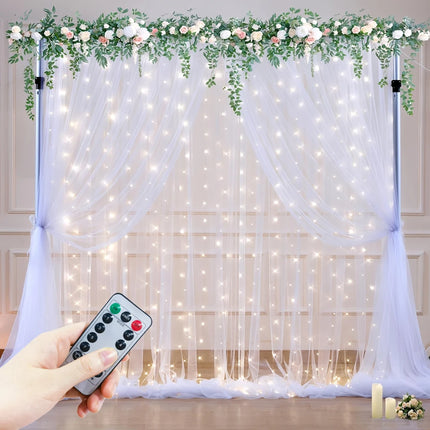 USB Curtain String Lights - 8 Modes LED Fairy Lights