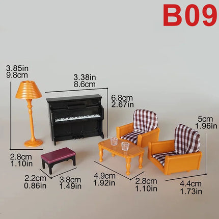 1:12 Dollhouse Miniature Furniture Set - DIY Forest Family Toy