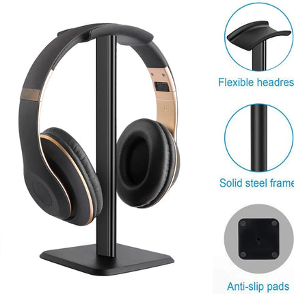 Universal Aluminum Headphone Stand - Metal Headset Holder & Hanger