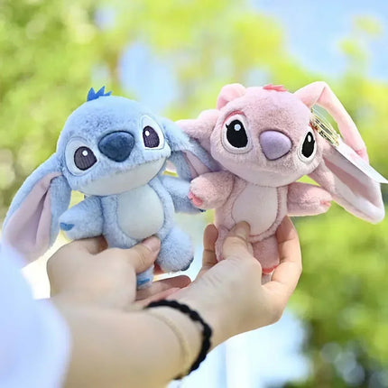 Stitch & Angel Plush Keychain - Soft Stuffed Bag Charm