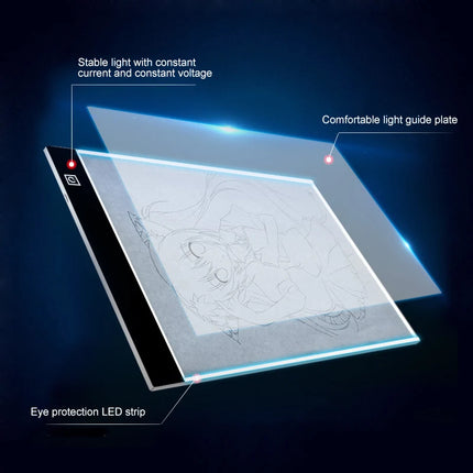 LED Tracing Light Board - A4/A5 Adjustable Brightness Copy Pad