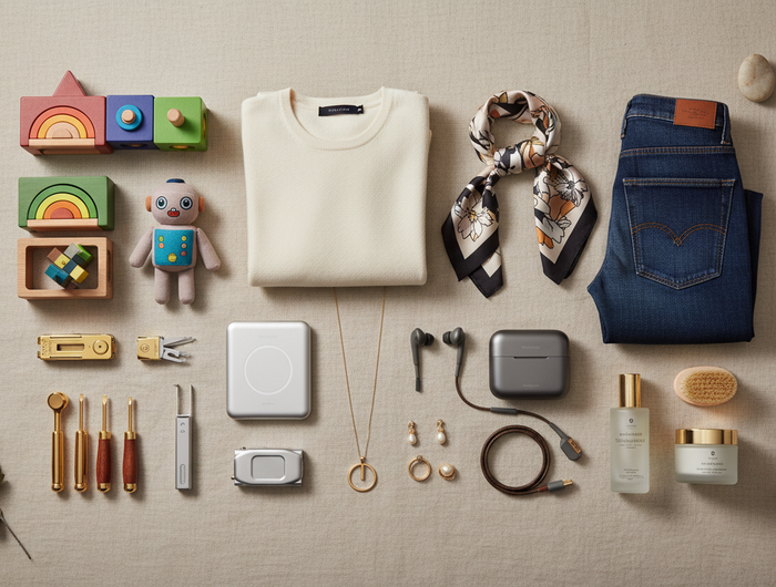 generate a high-definition banner for my store that includes toys, apparel, electronics, jewelry, tools and personal care products 